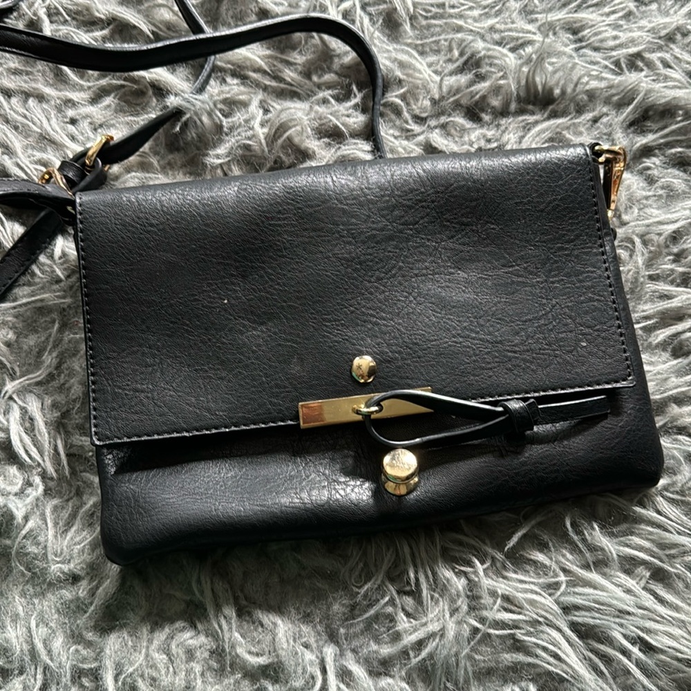 Black Leather Crossbody